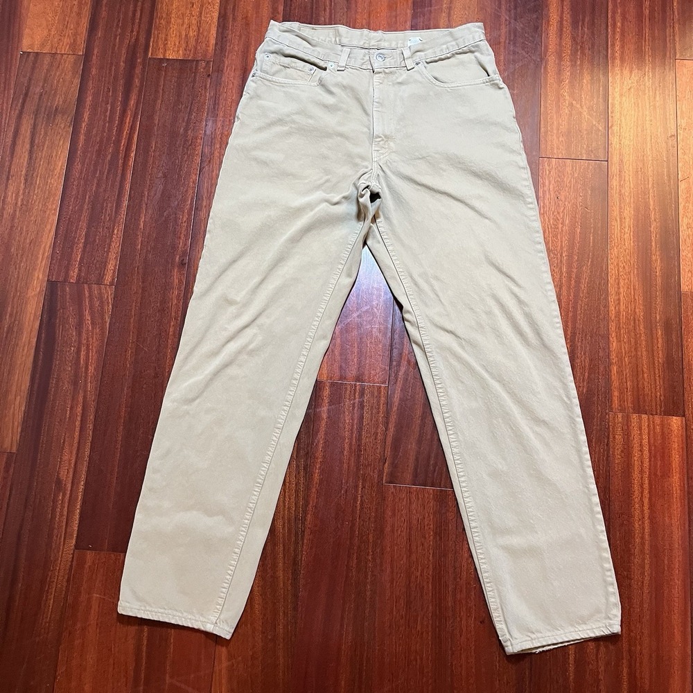 Vintage Levis Jeans Mens 34x34 (33x32) 550 Relaxed Fit Tan Beige 2002 Y2K *